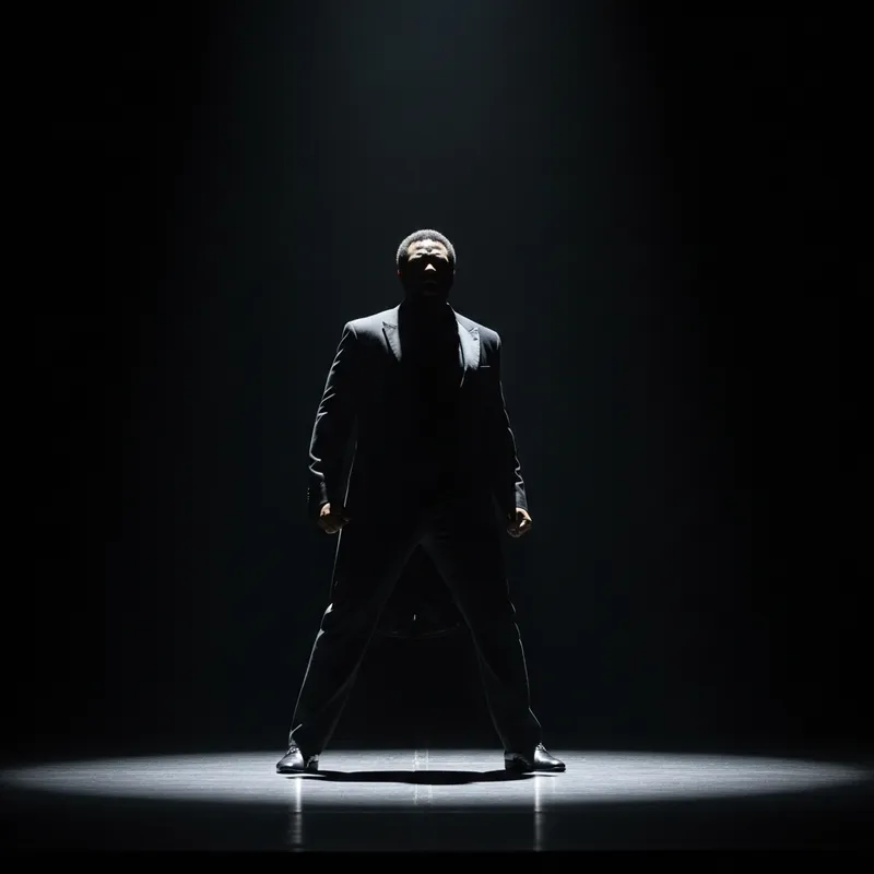 Dramatic African American Male Opera Singer Silhouette