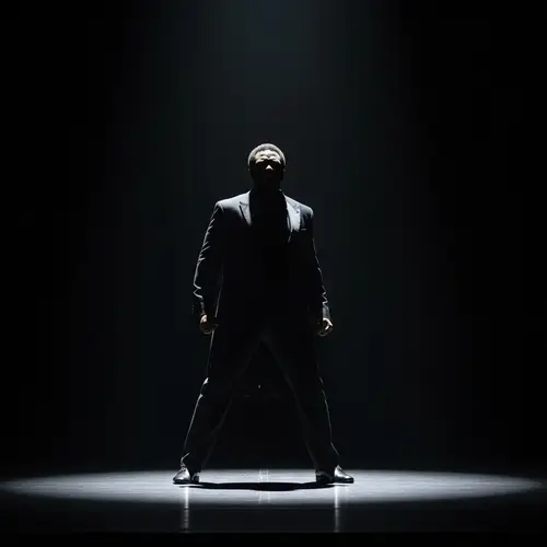 Dynamic African American Male Opera Singer Silhouette Performance