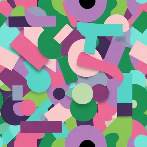 Vibrant Geometric Design: Green, Pink, Purple & Turquoise