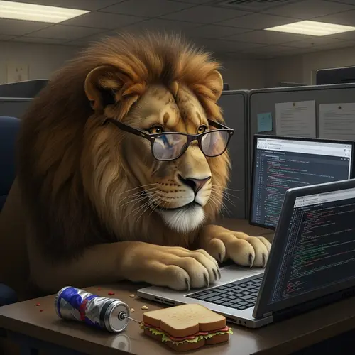 Timid Lion Software Developer | Fantasy Novel Character