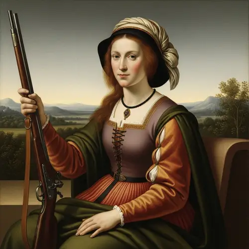 16th-Century Italian-Inspired Art: European Woman with Mysterious Smile