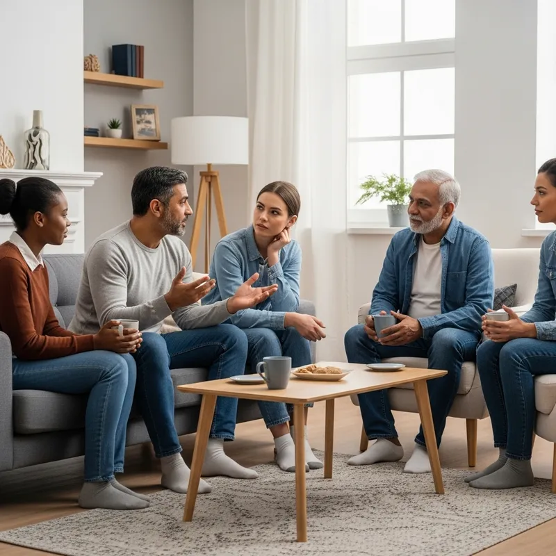 Heartfelt Moment: Friends Bonding Over Stories
