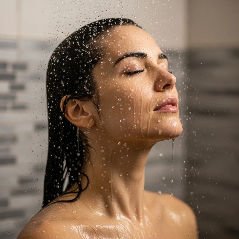 Sensual Shower Scene: High-Quality 8K Photo Rendering of a Beautiful Woman