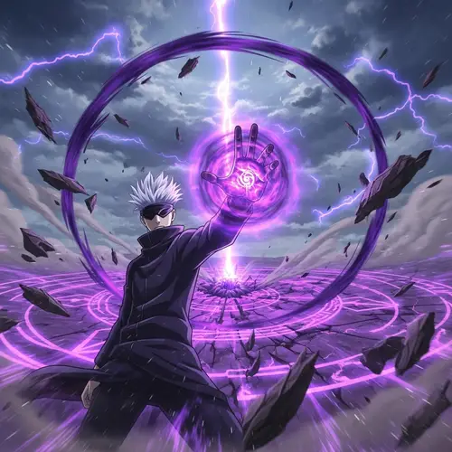 Epic Domain Battle: Gojo's Hollow Purple Attack