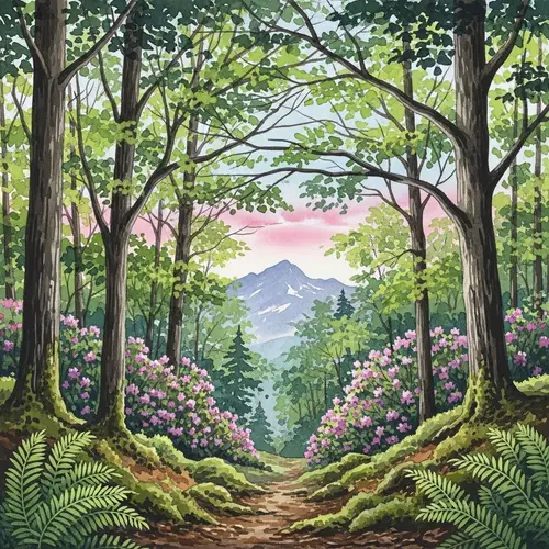 Serene Forest Watercolor Painting