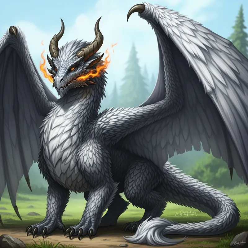 Furry Dragon: A Fantastical Beast with Soft Fur and Fiery Breath