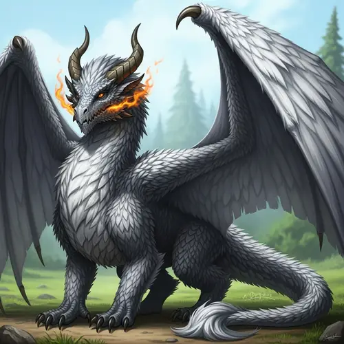 Furry Dragon: Mythical Creature with Soft Fur and Fiery Breath
