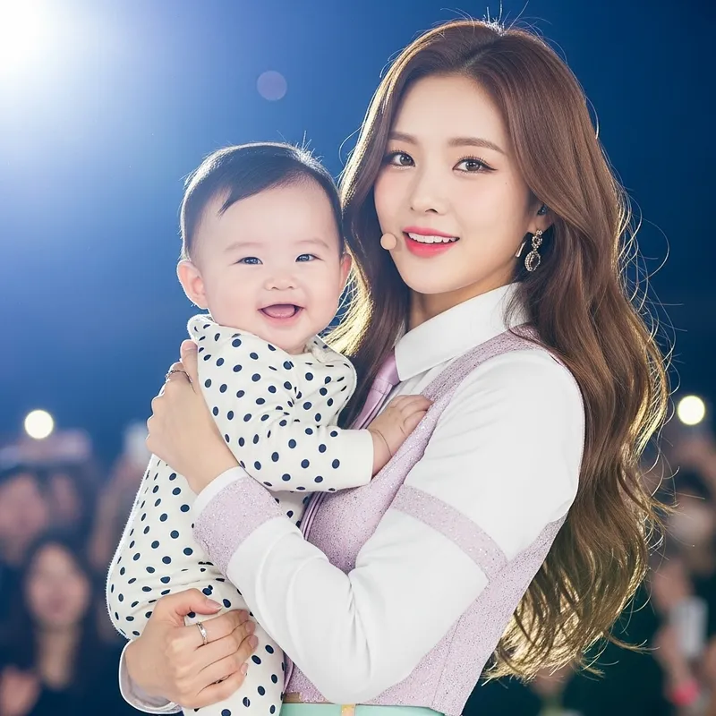 Sulli Lookalike Holding Adorable Baby | K-pop Idol Stage Style