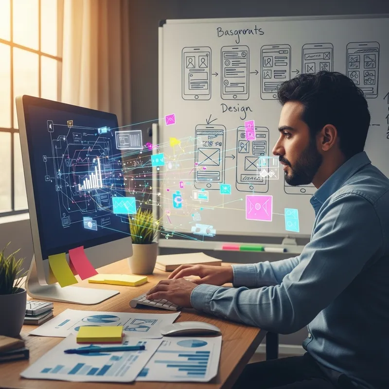 Abstract User Experience Researcher Concept