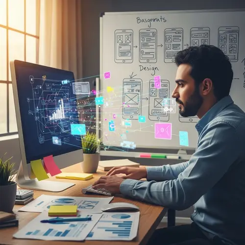 Abstract User Experience Researcher Concept