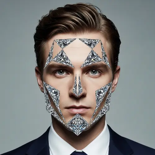 Diamond-Faced Man: Unique Geometric Facial Structure