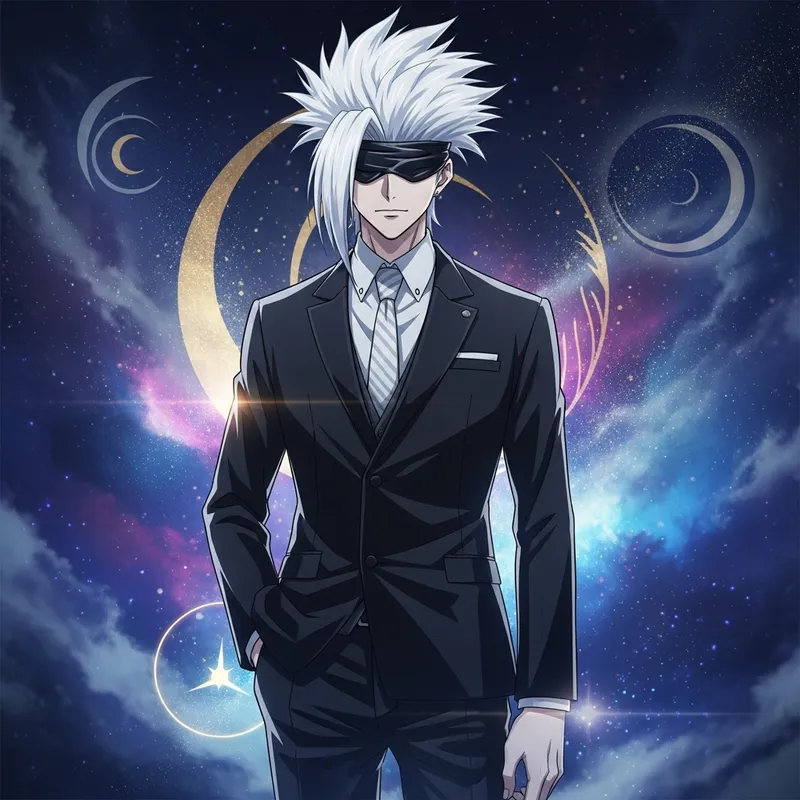 Gojo Satoru: Stylish White-Haired Enigma in Modern Suit