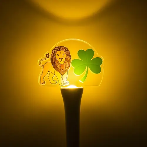 Lucid Yellow Lightstick: Lion & Cloverleaf Design