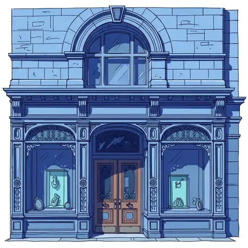 Vintage Pawnshop Architectural Sketch