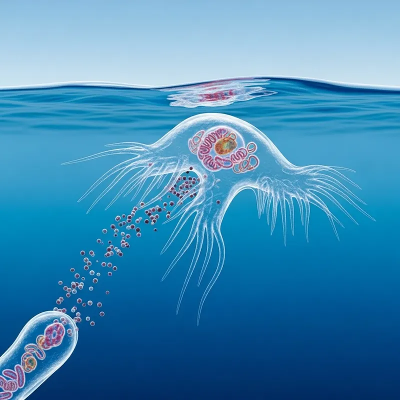 Microscopic Amoeba Ingestion Process: Insightful Visual Representation