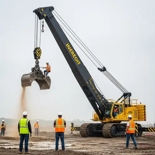 Construction Site Crane Shovel at Work