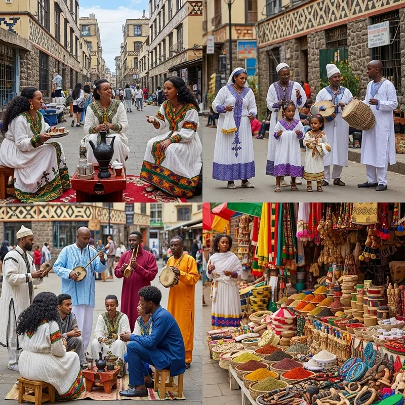 Authentic Ethiopian Cultural Street Scene