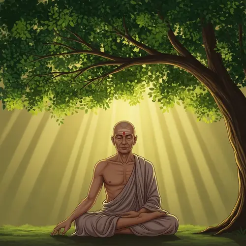 Siddhartha Gautama - Serene Meditative Figure Under Tree