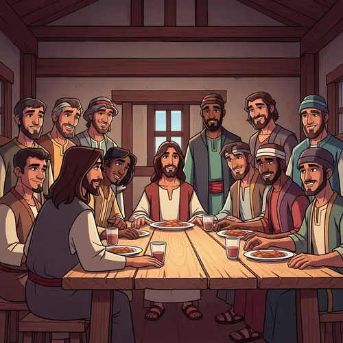 Supper of Jesus with Apostles in Disney Style
