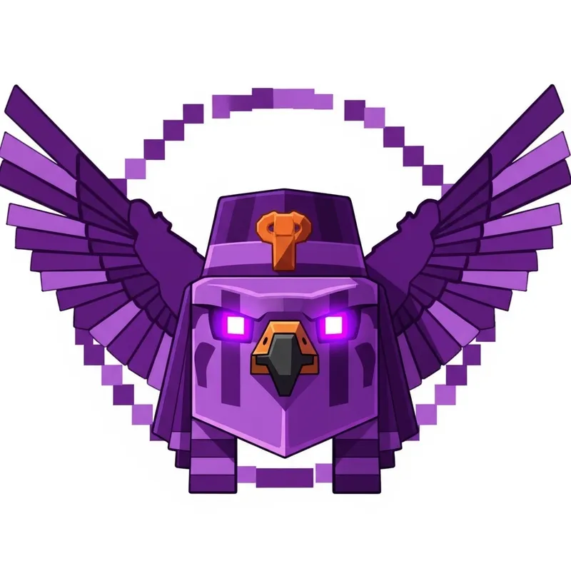 Create Minecraft Horus Logo in Purple Style