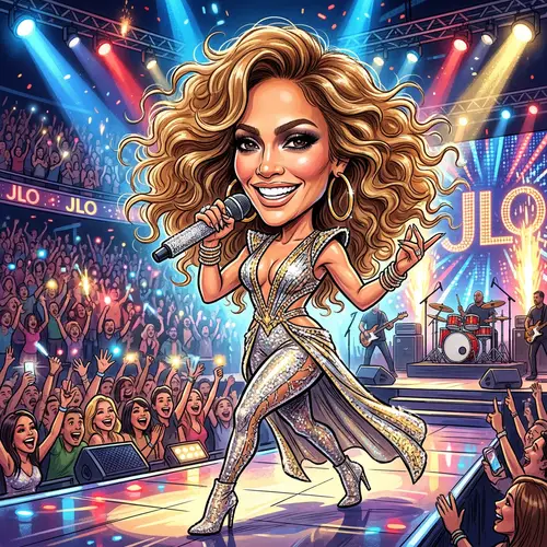 Jennifer Lopez Caricature Art