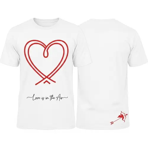 Valentine's Day T-Shirt with Minimalist Heart Design