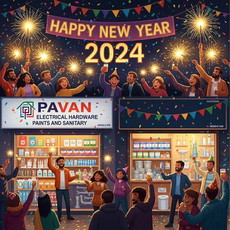 Happy New Year 2024 Decorations at Pavan Electrical & Hardware