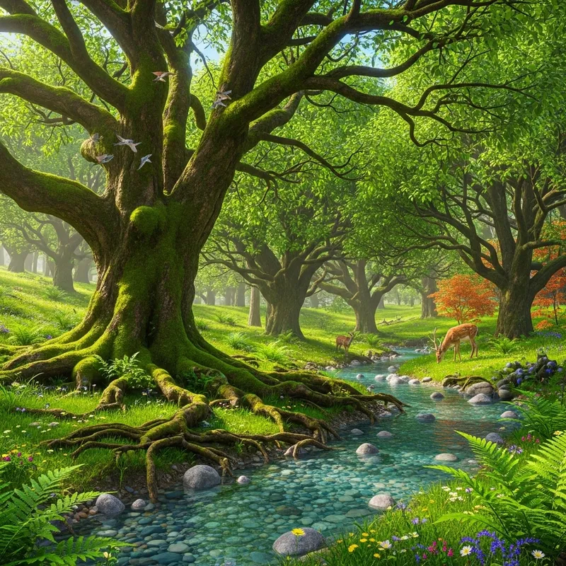 Serenity of Deep Forest - Tranquil Natural Scene