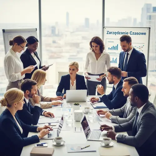 Diverse Interim Management Professionals Strategizing in Urban Setting