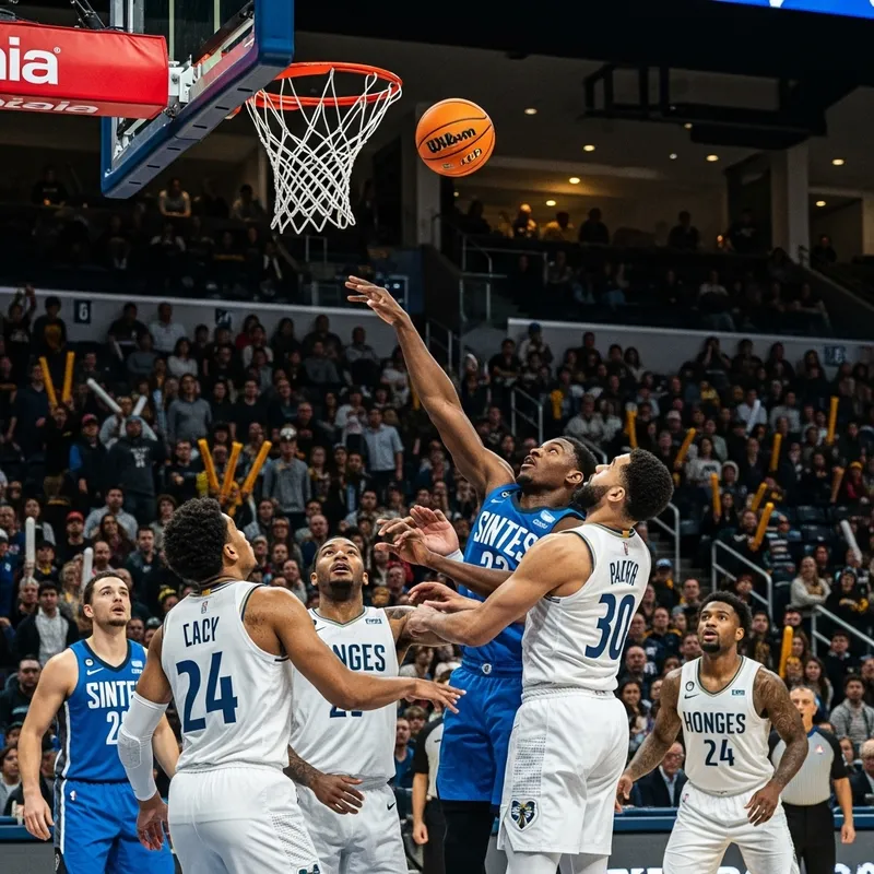 Intense NBA Basketball Showdown Under Stadium Lights