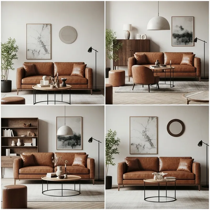 Wabi-Sabi Leather Furniture and Light Luxury Interior Design