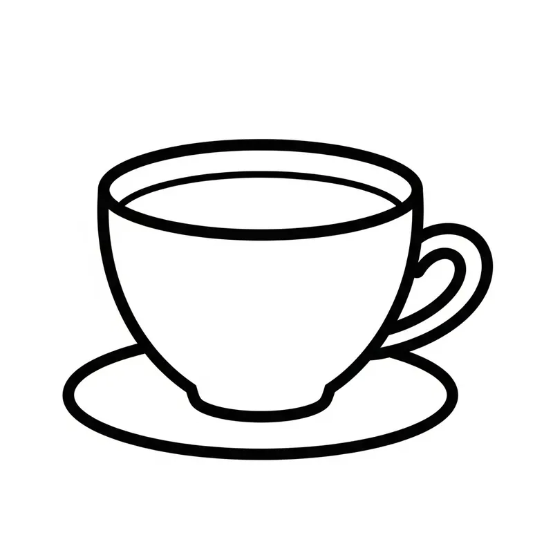 Simple Tea Cup Coloring Page for Toddlers Simple Tea Cup Coloring Page for Toddlers
