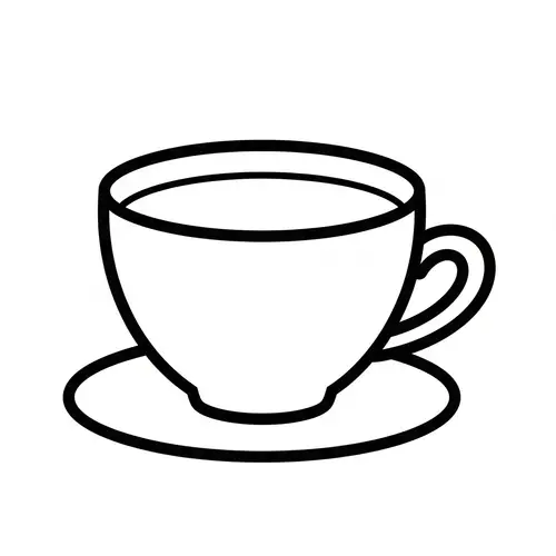 Kid-Friendly Tea Cup Coloring Page for 2-Year-Olds