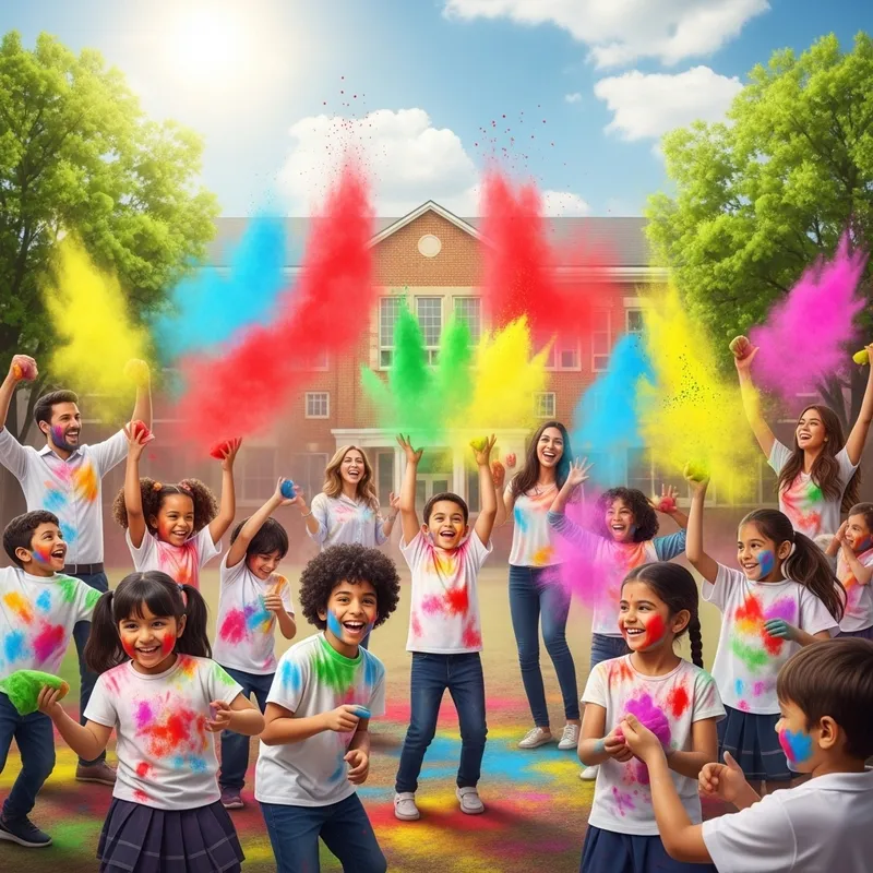 Vibrant Holi Festivities at School