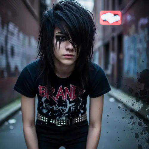 Asian Teen Emo Subculture Image - Stylish Emo Portrait
