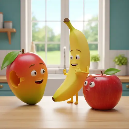 Fruits in Conversation: Mango, Banana & Apple