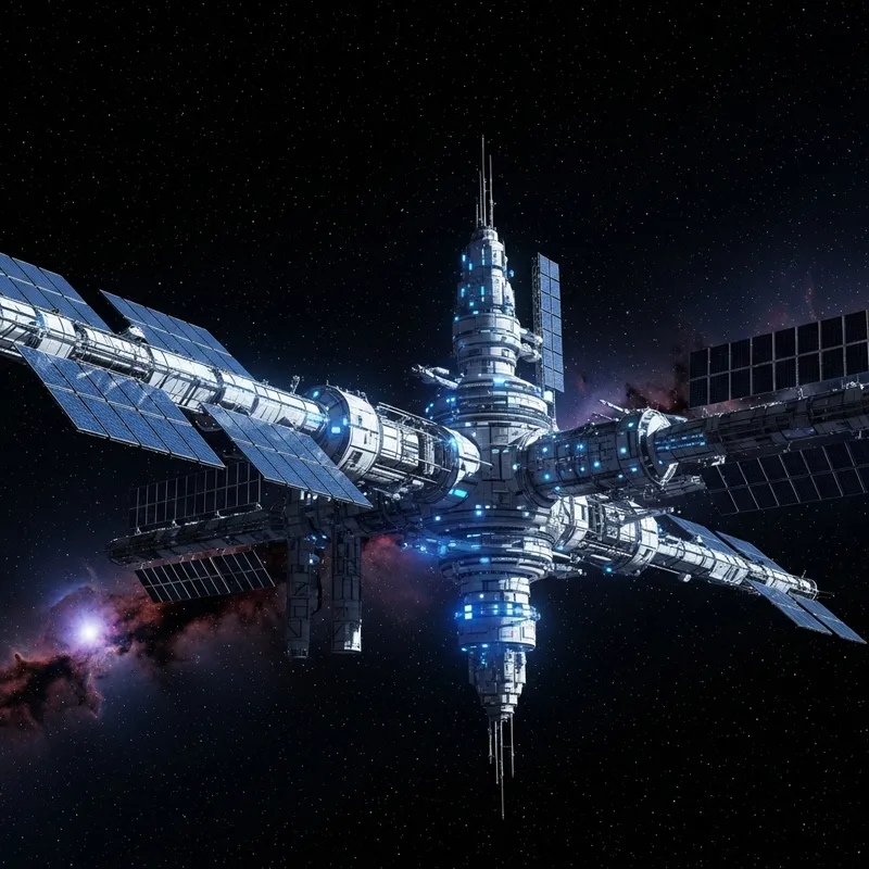 Futuristic Space Station in the Cosmos Futuristic Space Station in the Cosmos