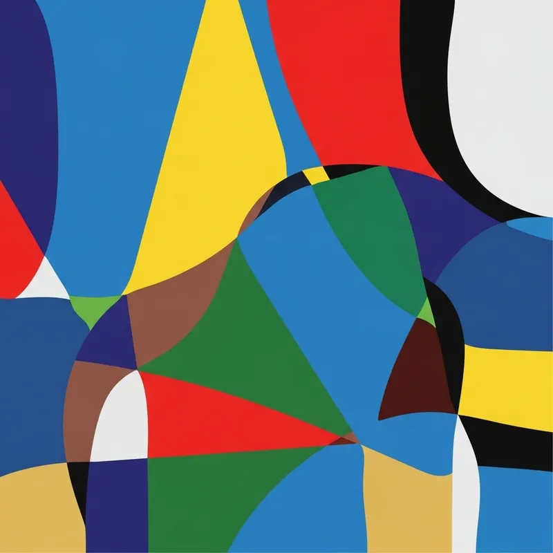 CERSA, Modern Abstract Art: Freestyle Geometric Shapes in Vibrant Colors