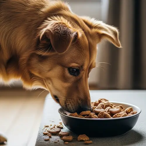 Dog Munching on Dehydrated Food - Healthy Treats for Pets