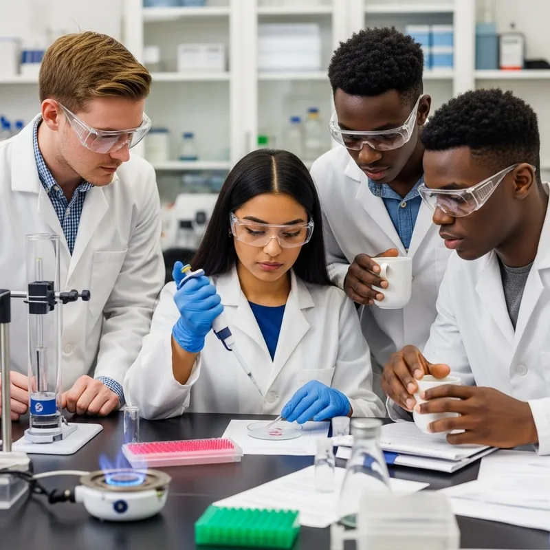 Young Scientists in a Vibrant Microbiology Lab