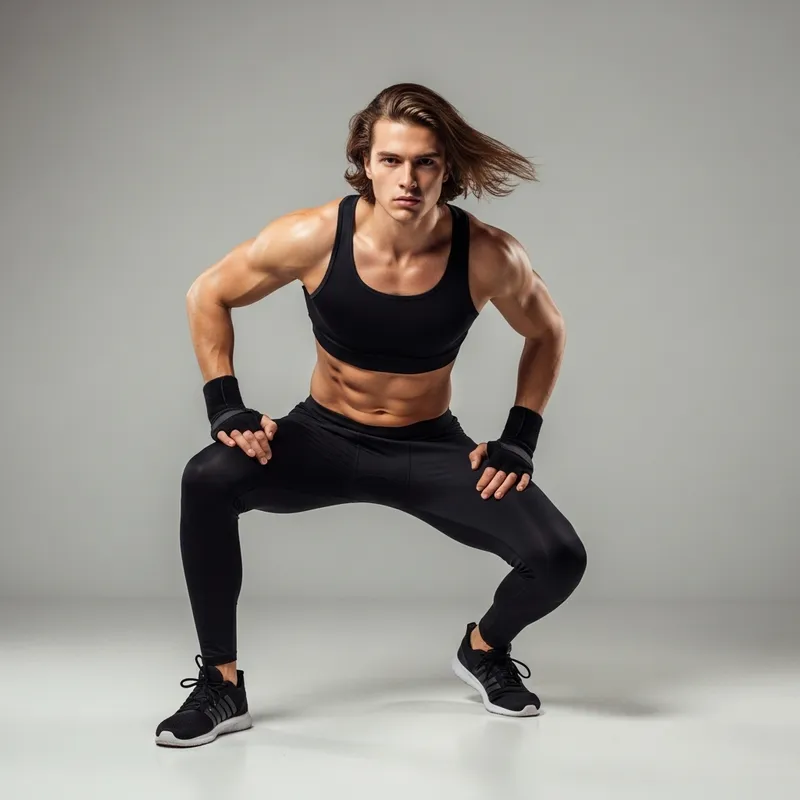 Young Man in Athletic Suit: Focused Training
