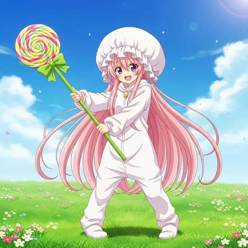 Zero Two in Diaper - Playful Anime Character with Pink Hair