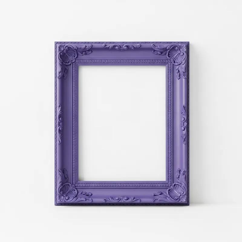 Elegant Lavender Frame on White Background Elegant Lavender Frame on White Background