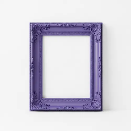 Elegant Lavender Frame on White Background