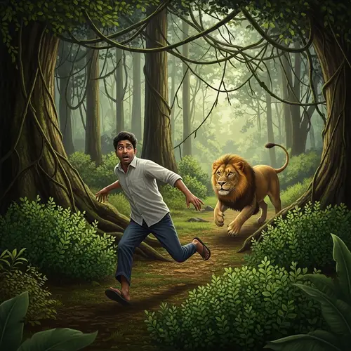 Thrilling Jungle Chase | Lion vs Vijay Simha Reddy Kancharla