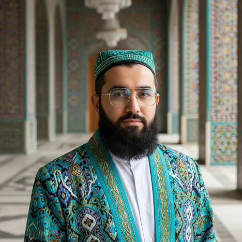 Authentic Uzbek Man in Traditional Attire
