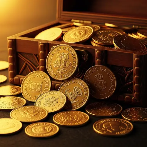 Luxurious Gold Coins Overflowing from Gleaming Treasure Chest