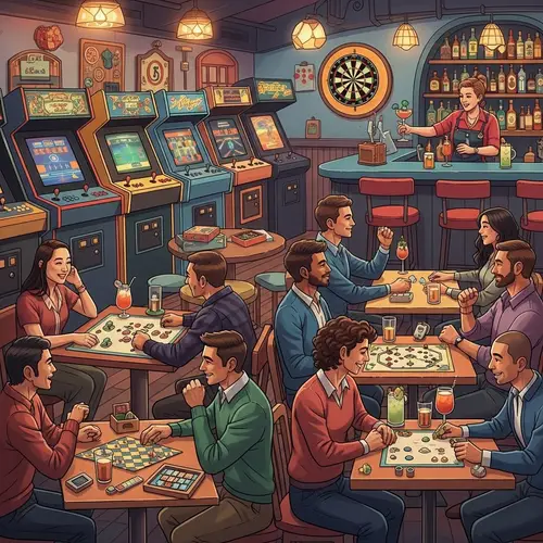 Whimsical Game-Themed Bar - Fun & Competition