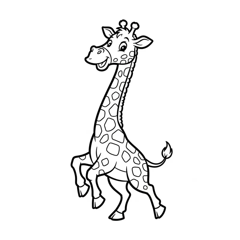 Cute Giraffe Coloring Book Page for Kids