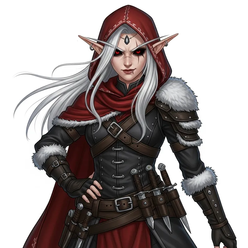 Mysterious Half-Elf Rogue | Disciplined and Mischievous Character